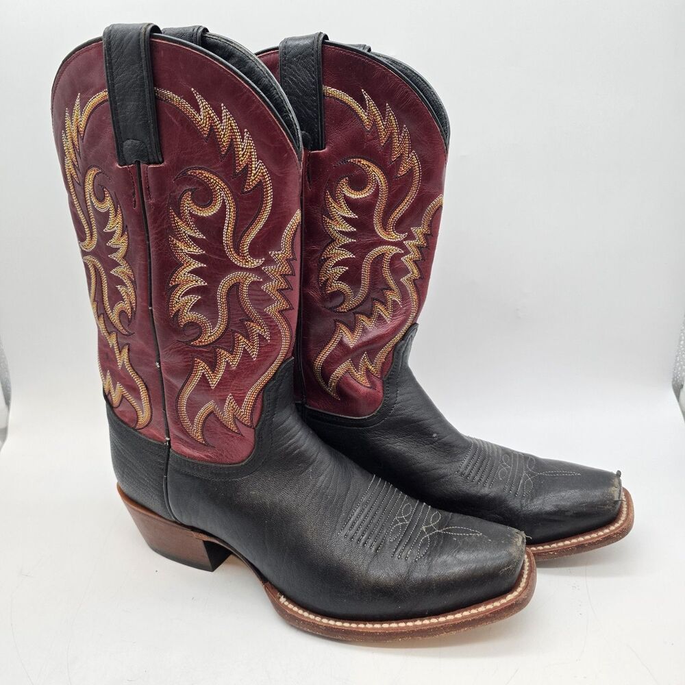 Nocona Boots Brown Leather Western Boots Womens Size 9 B 5005 Snip Toe Pull On